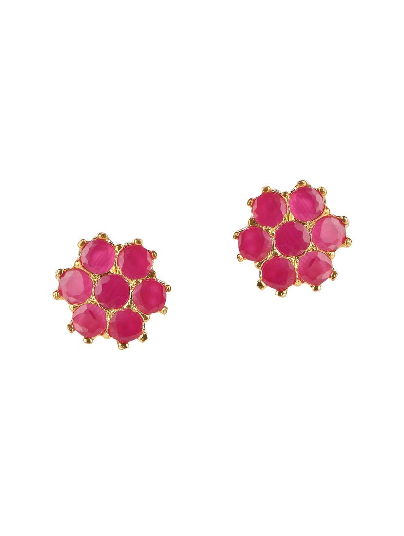 pink metal studs earring - 15455555 - Zoom Image - 2