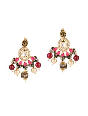 red metal necklaces and earring - 15455599 - Standard Image - 3