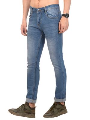blue light washed denim jeans - 15455814 - Standard Image - 2