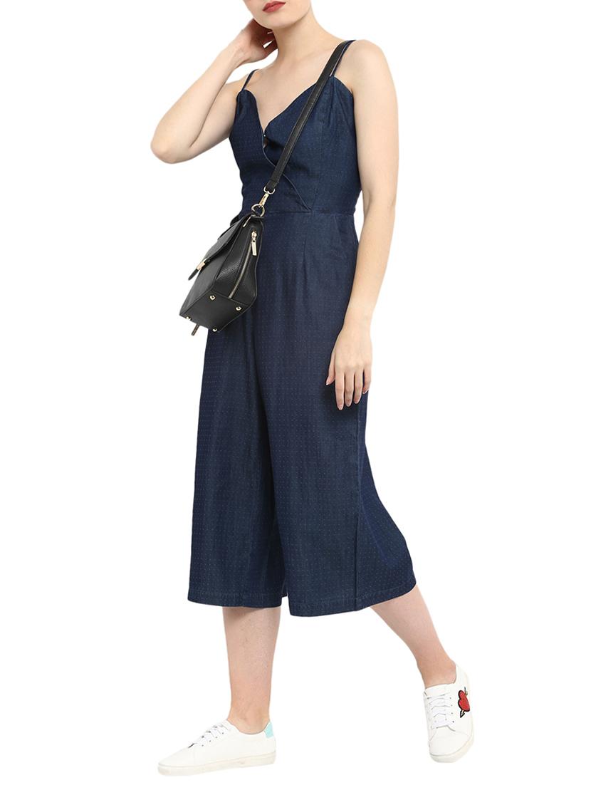 overlap front 3/4 jumpsuit - 15455969 - Zoom Image - 2
