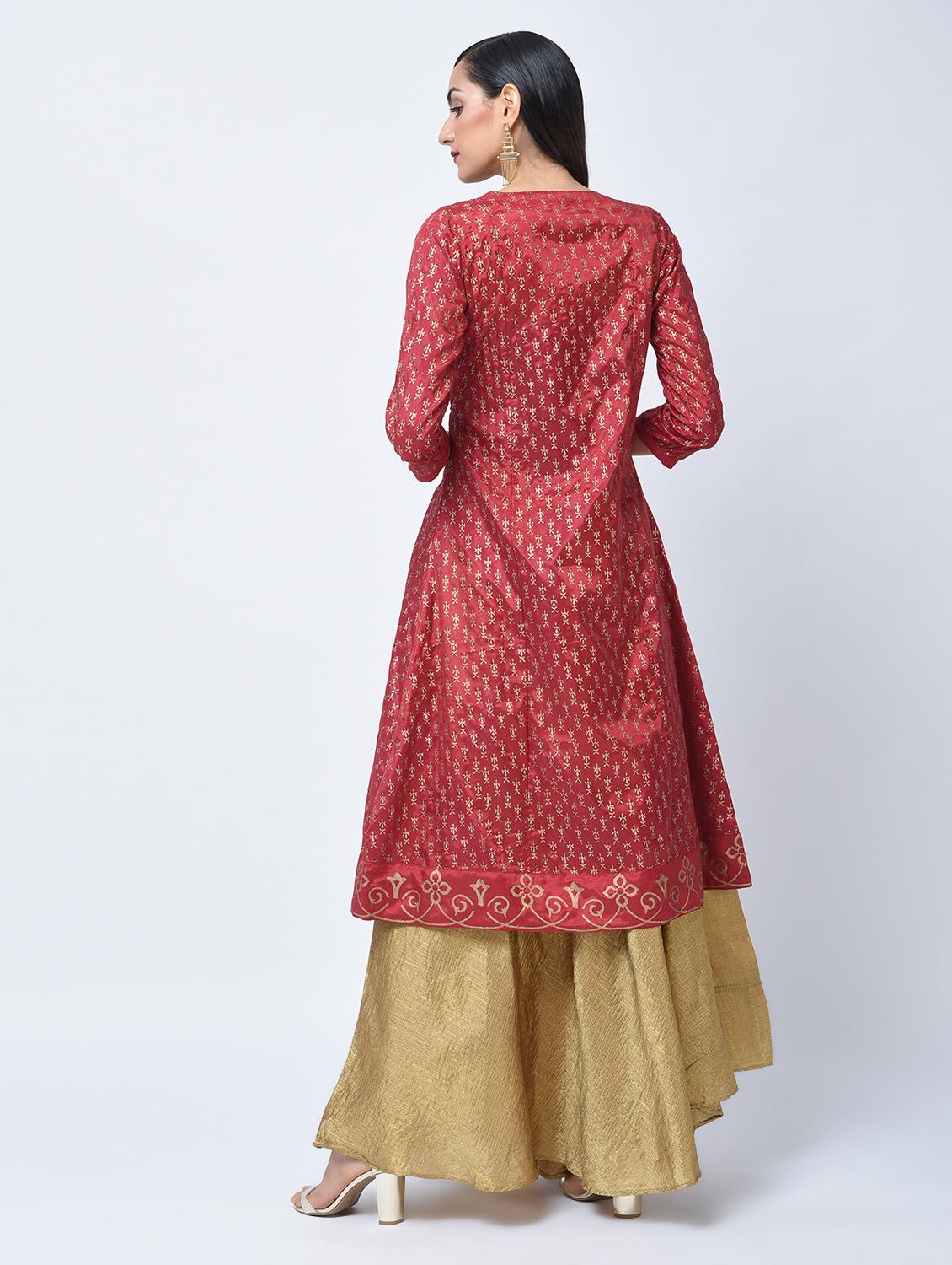 angrakha block print kurta - 15456331 - Zoom Image - 4