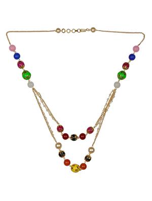 multi colored metal chain necklace - 15456474 - Standard Image - 2