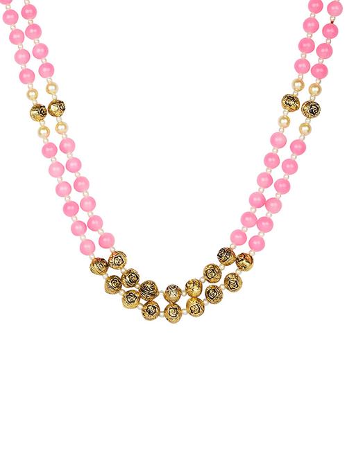 pink metal bridal necklace - 15456525 - Standard Image - 1