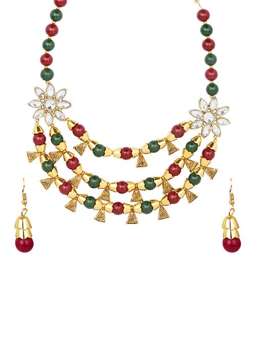 multi colored metal necklaces and earring - 15456532 - Very Small Image - 1
