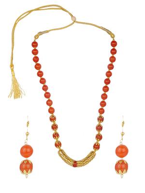 orange metal necklaces and earring - 15456577 - Standard Image - 2