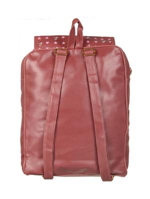 maroon leatherette (pu) regular backpack - 15456624 - Standard Image - 2