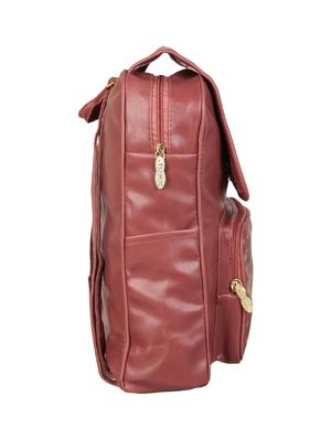 maroon leatherette (pu) regular backpack - 15456624 - Standard Image - 5