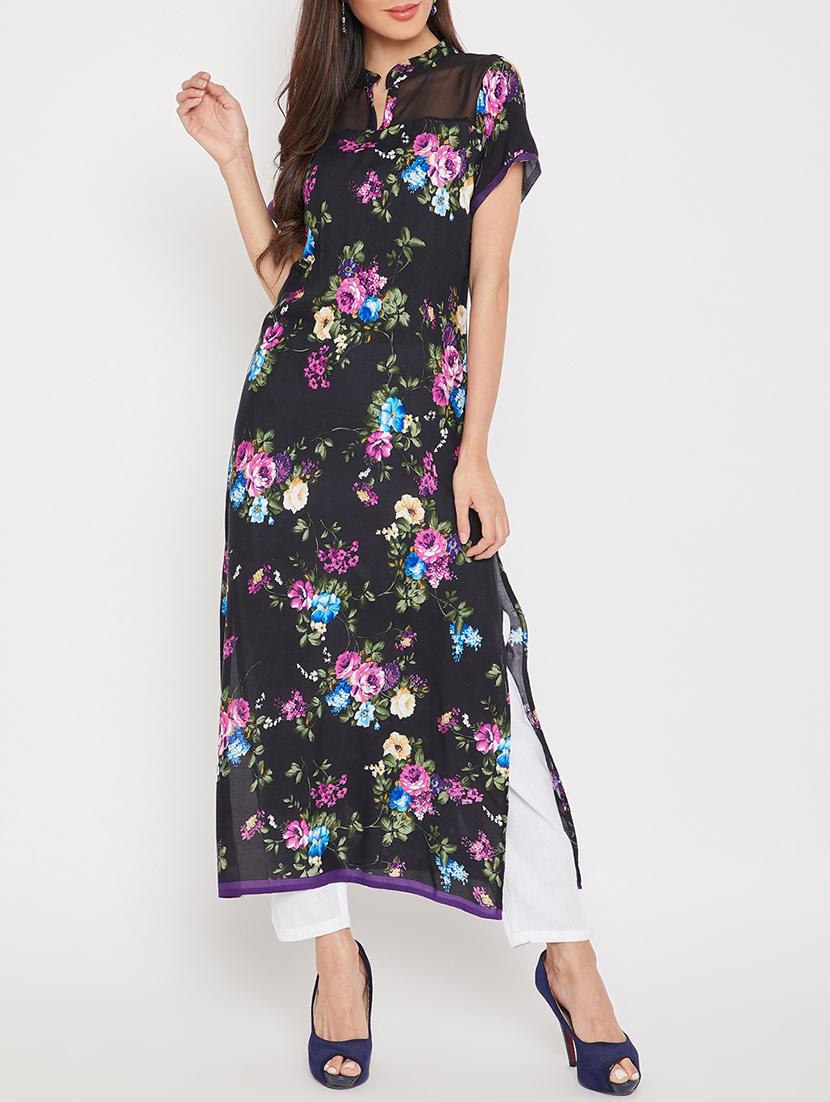 straight floral kurta - 15458117 - Zoom Image - 1