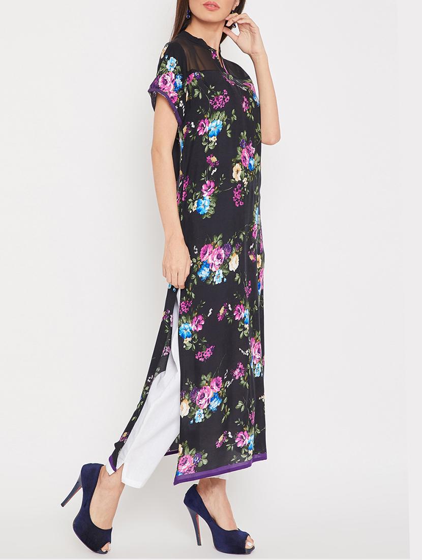 straight floral kurta - 15458117 - Zoom Image - 2