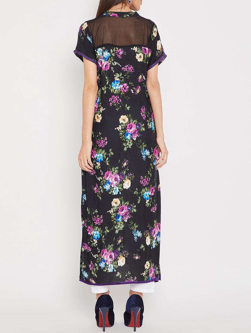 straight floral kurta - 15458117 - Zoom Image - 3