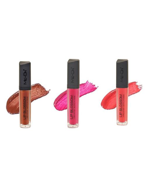 me-on lip combo of 3 blossom long lasting lip cr?me(sh18,13,5) - 15458146 - Standard Image - 1
