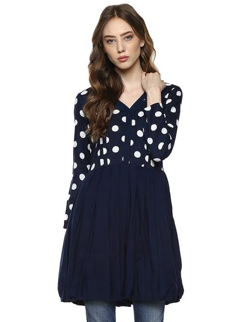 blue viscose flared kurti - 15458310 - Standard Image - 1