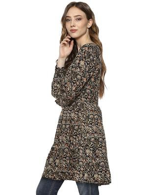 black rayon flared kurti - 15458312 - Standard Image - 2