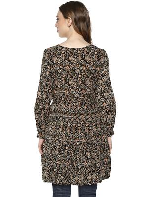 black rayon flared kurti - 15458312 - Standard Image - 3