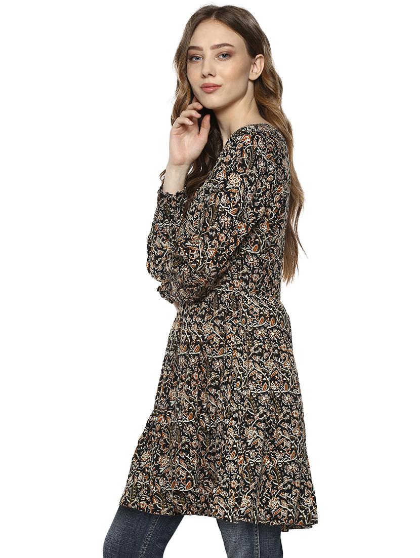 black rayon flared kurti - 15458312 - Zoom Image - 2