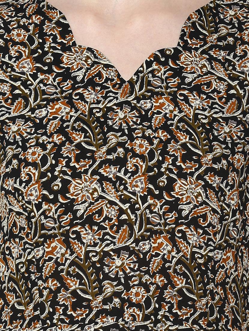 black rayon flared kurti - 15458312 - Zoom Image - 4