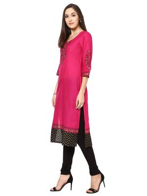 straight block print kurta - 15458503 - Standard Image - 2