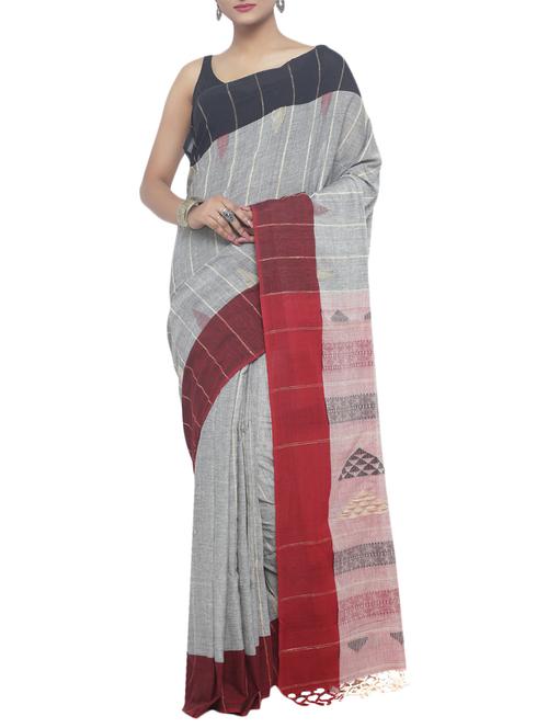 Stripes handloom saree - 15458728 - Standard Image - 1