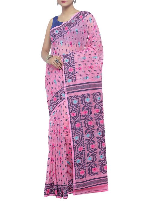 Muslin Hand woven jamdani saree - 15458745 - Standard Image - 1