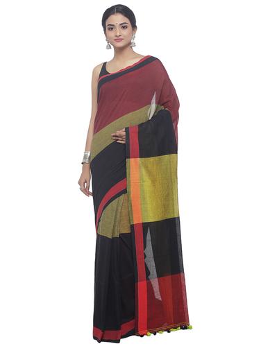 Organic Cotton handloom saree with blouse - 15458785 - Very Small Image - 1