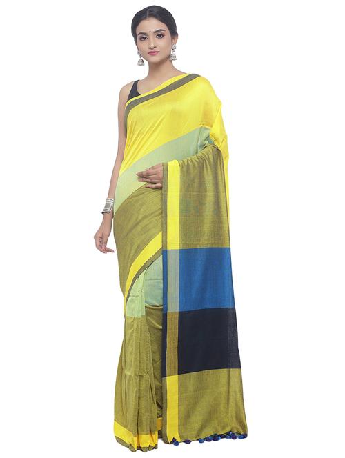 Organic Cotton handloom saree with blouse - 15458787 - Standard Image - 1