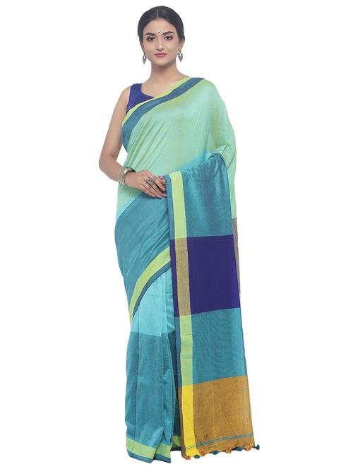 Organic Cotton handloom saree with blouse - 15458790 - Standard Image - 1