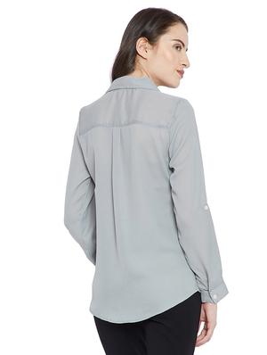 roll-up sleeved solid shirt - 15458819 - Standard Image - 3