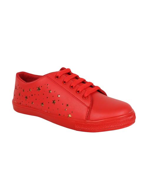 red lace-up sneakers - 15459211 - Standard Image - 1