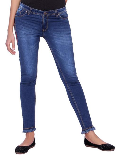 stone washed frayed jeans - 15459458 - Standard Image - 1