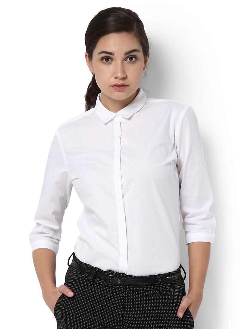 concealed placket solid shirt - 15459704 - Zoom Image - 1