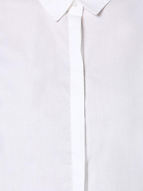 concealed placket solid shirt - 15459704 - Zoom Image - 4
