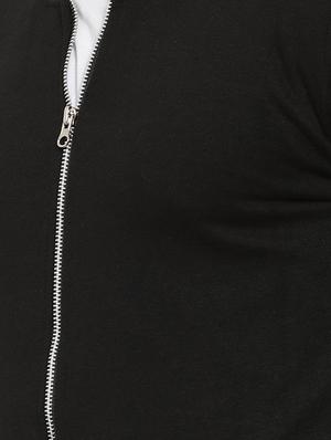 black solid bomber jacket - 15460047 - Standard Image - 4