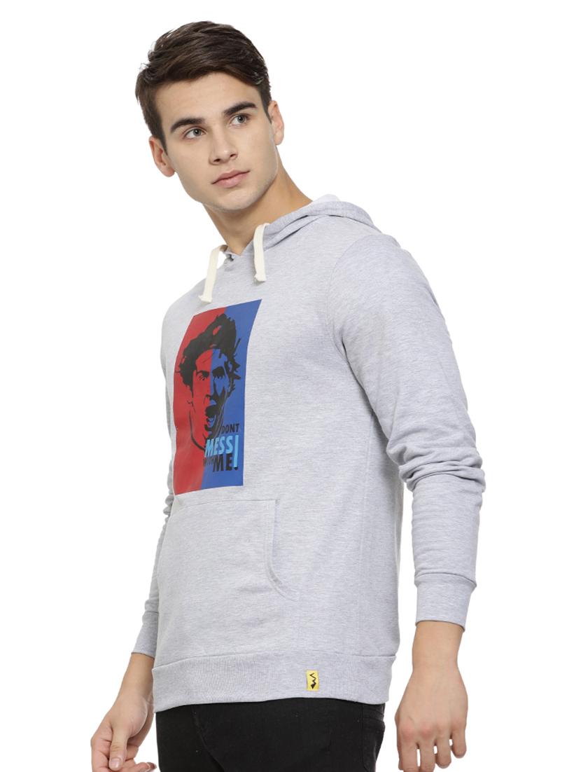 grey chest print sweatshirt - 15460138 - Zoom Image - 2