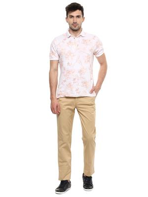 brown cotton blend flat front casual trouser - 15460831 - Standard Image - 3