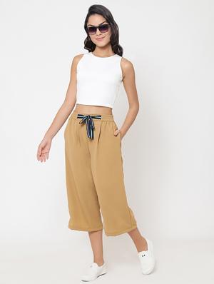 bow detail pleated culottes - 15460932 - Standard Image - 4