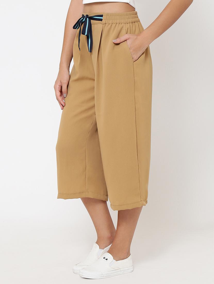 bow detail pleated culottes - 15460932 - Zoom Image - 2