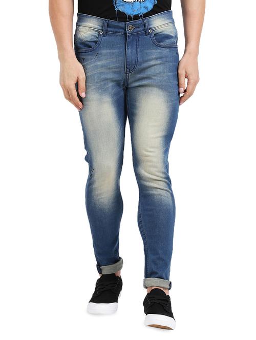 blue cotton washed jeans - 15461073 - Standard Image - 1