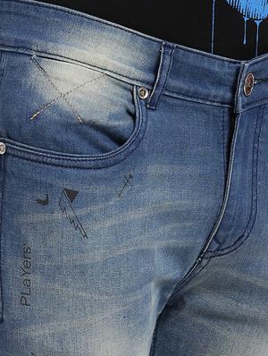 blue cotton washed jeans - 15461073 - Standard Image - 5