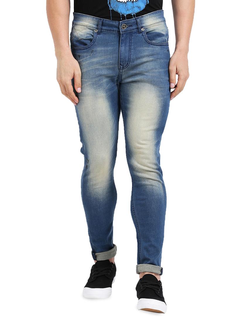 blue cotton washed jeans - 15461073 - Zoom Image - 1