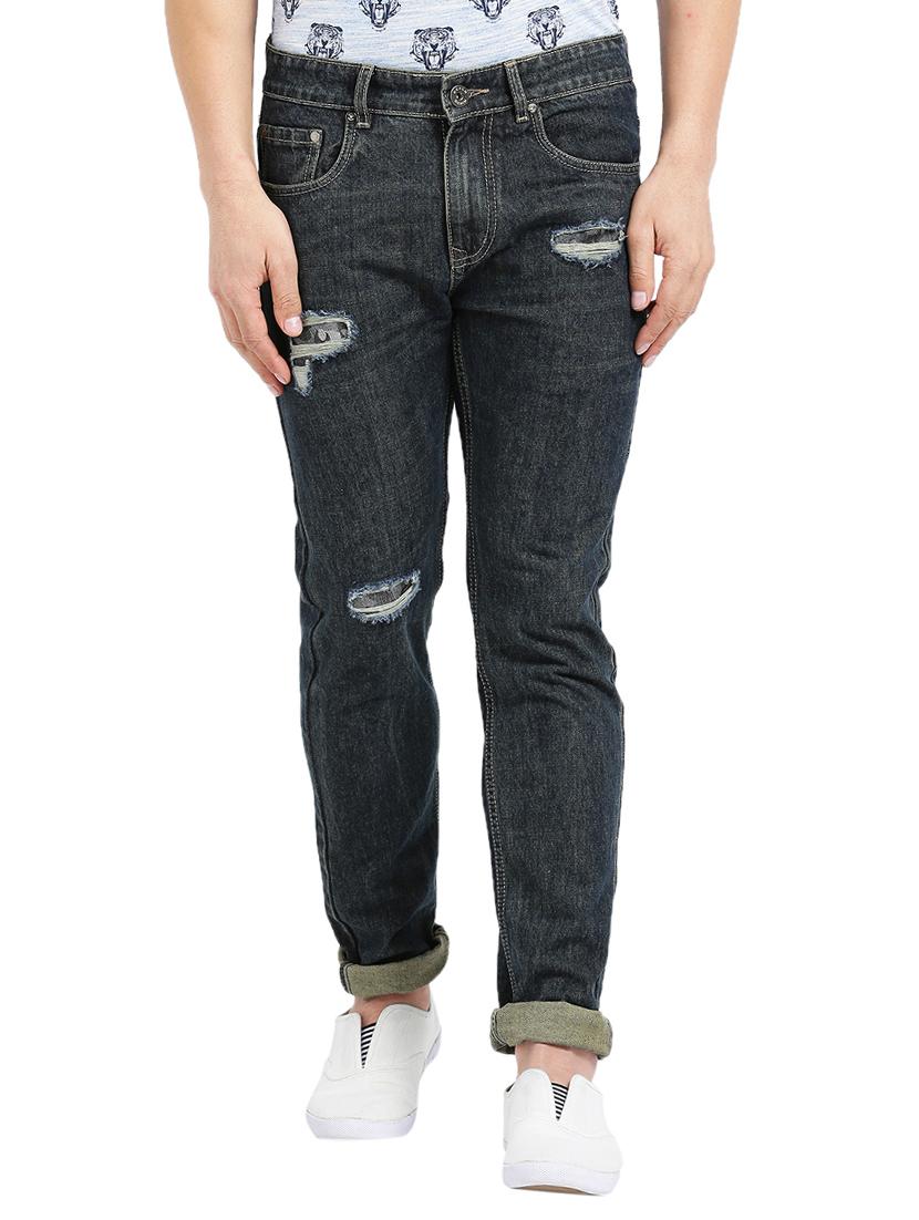 blue cotton ripped jeans - 15461079 - Zoom Image - 1