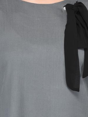 tie knot detail bell sleeved top - 15461257 - Standard Image - 4