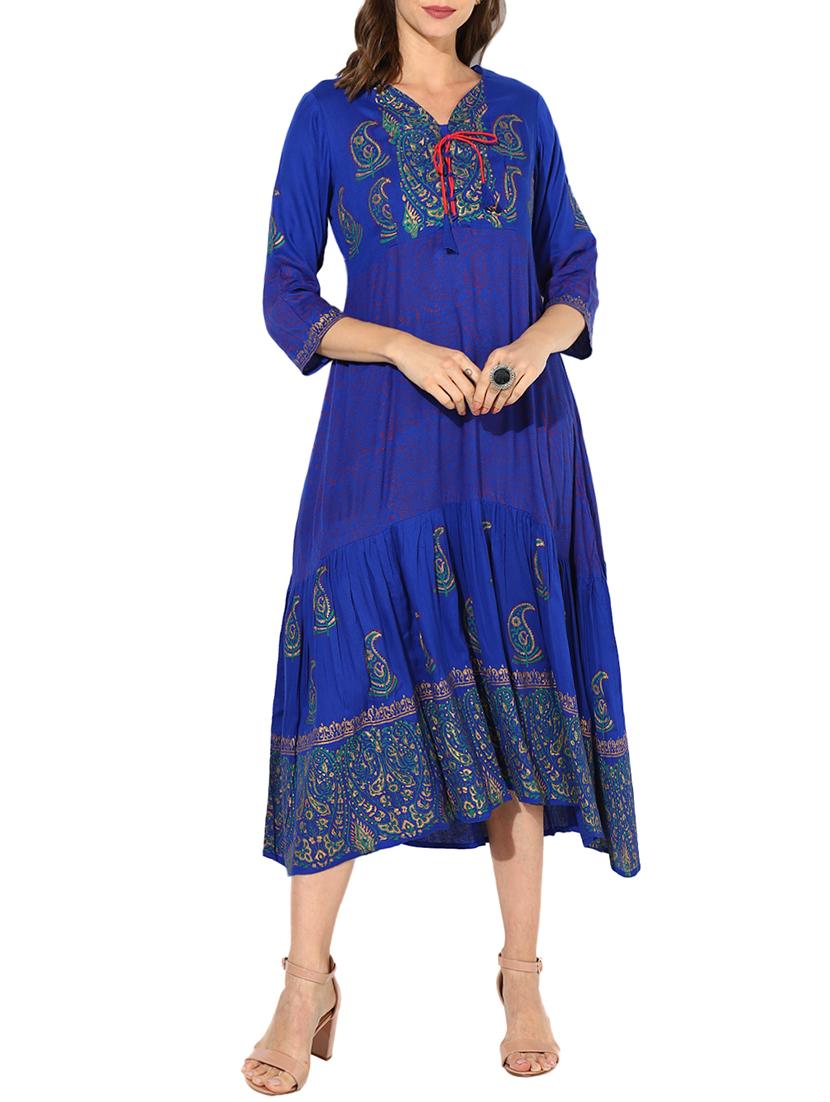 Fusion printed kurta - 15462858 - Zoom Image - 1