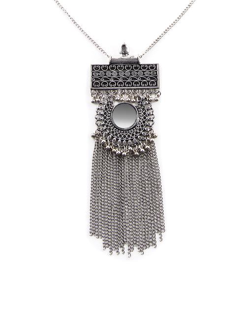 silver tone tribal necklace - 15462941 - Standard Image - 1
