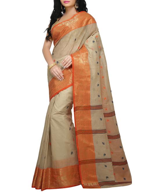 Zari bordered tant saree - 15463043 - Very Small Image - 1