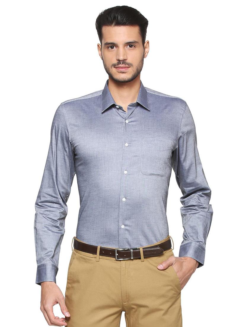 grey cotton formal shirt - 15463360 - Zoom Image - 1