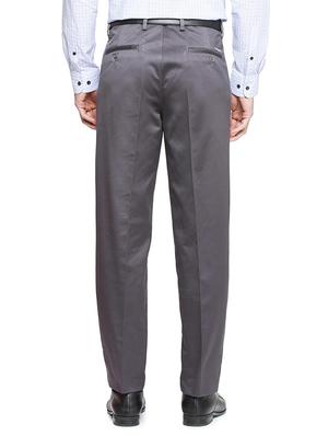 grey polyester blend pleated formal trouser - 15463473 - Standard Image - 2