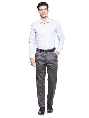 grey polyester blend pleated formal trouser - 15463473 - Standard Image - 3