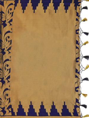 gold zari floral kanjivaram saree with blouse - 15463991 - Standard Image - 3
