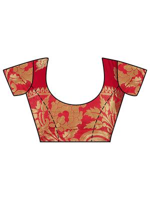 floral zari motif kanjivaram saree with blouse - 15464123 - Standard Image - 2