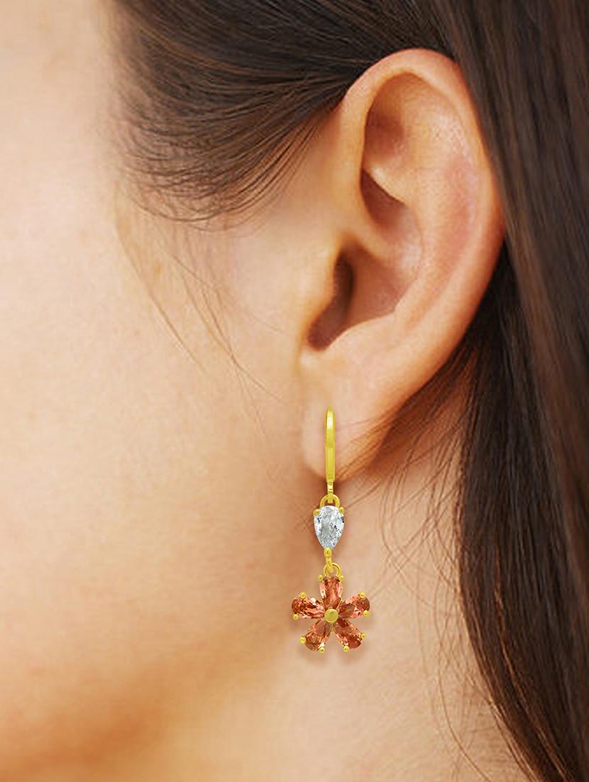 brown gold tone stone earrings - 15464659 - Zoom Image - 1